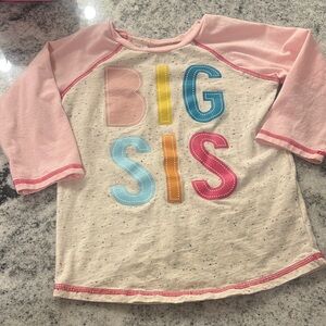 Mudpie Big Sis 4T-5T long sleeve‎ toddler girl shirt
